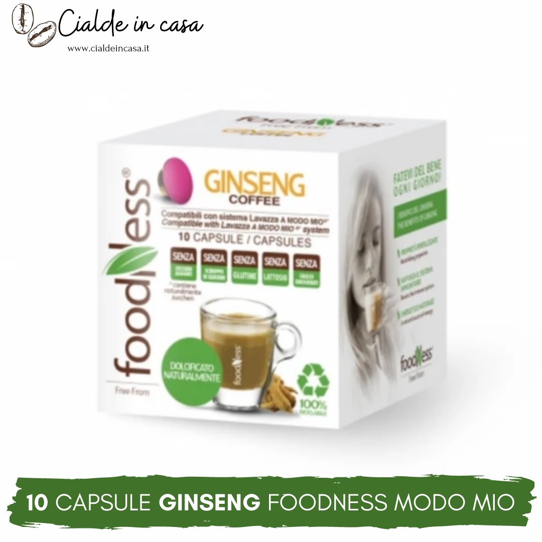 FOODNESS 10 Capsule Compatibili A Modo Mio Caffè GINSENG