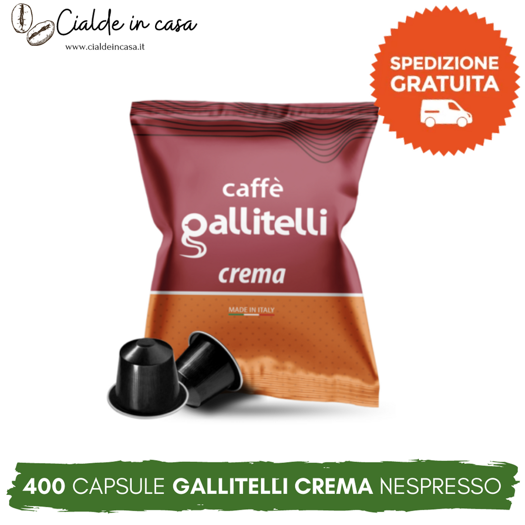 400 Capsule Caffè Gallitelli Crema Compatibili Nespresso