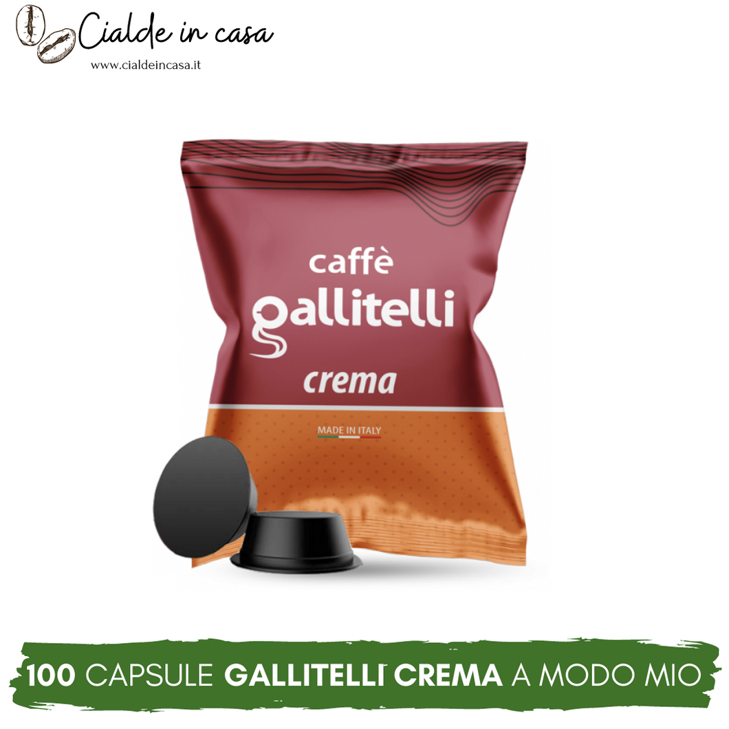 100 Capsule Caffè Gallitelli Crema Compatibili A Modo Mio