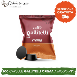 200 Capsule Caffè Gallitelli Crema Compatibili A Modo Mio