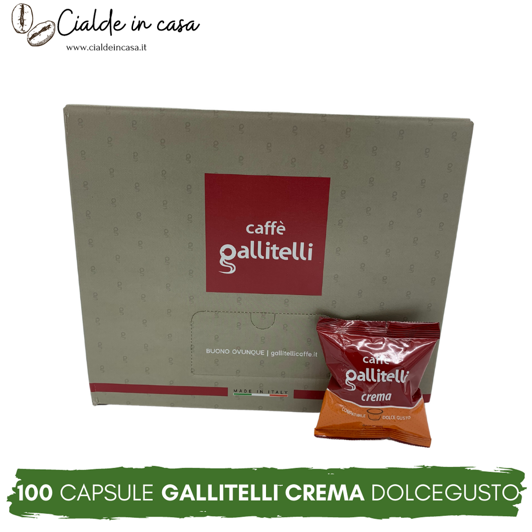 100 Capsule Caffè Gallitelli Crema Compatibili DolceGusto