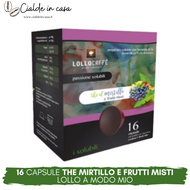 16 Capsule Lollo The al mirtillo e frutti misti Compatibili A Modo Mio