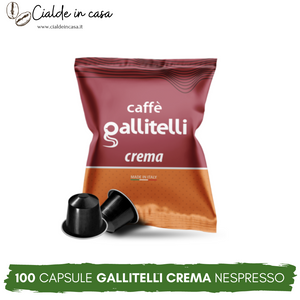 100 Capsule Caffè Gallitelli Crema Compatibili Nespresso